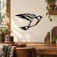 Black flying crow wall decal silhouette