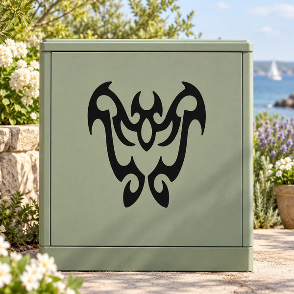 Black flying tribal bat decal