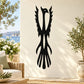 Black bird silhouette decal, stretched figure with long legs and winged tail