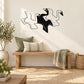Tessellation swans decal, black and white interlocking swan silhouettes