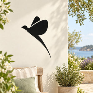 Black swift bird wall decal silhouette with outstretched wings