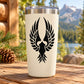 Black hawk wings decal on white tumbler
