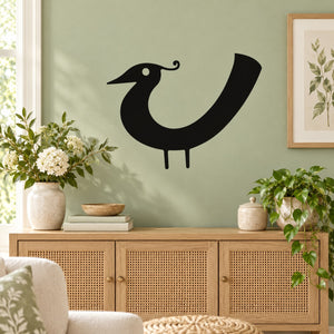 Black standing quail wall decal