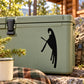 Black abstract hawk silhouette on branch decal