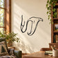 Abstract hawk and dragon decal with black line-art design