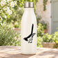 Cardinal bird decal sticker for water bottle, black and white design