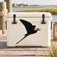 Black flying egret decal with flapping wings silhouette