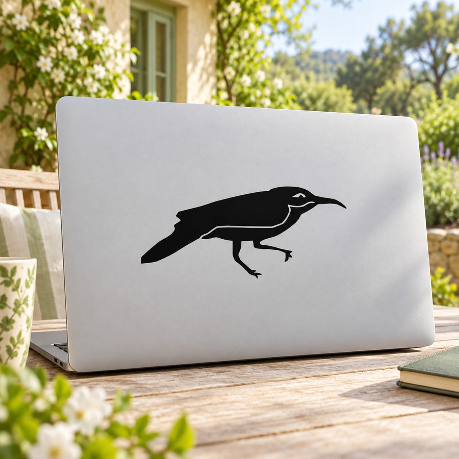 Black seagull walking decal