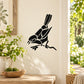 Black bird-on-branch wall decal silhouette