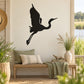Silhouette whooping crane wall decal, black bird figure for home decor