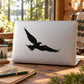 Hawk silhouette decal, black bird graphic on a laptop lid