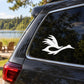 White duck vinyl decal on car rear window