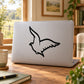 Flapping fowl decal: black flying bird silhouette with wings spread