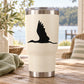 Black flying stork silhouette decal for a tumbler cup, single bird design