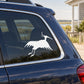White flying egret silhouette car decal sticker