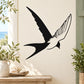 Black swallow wall decal with open wings and detailed feather lines