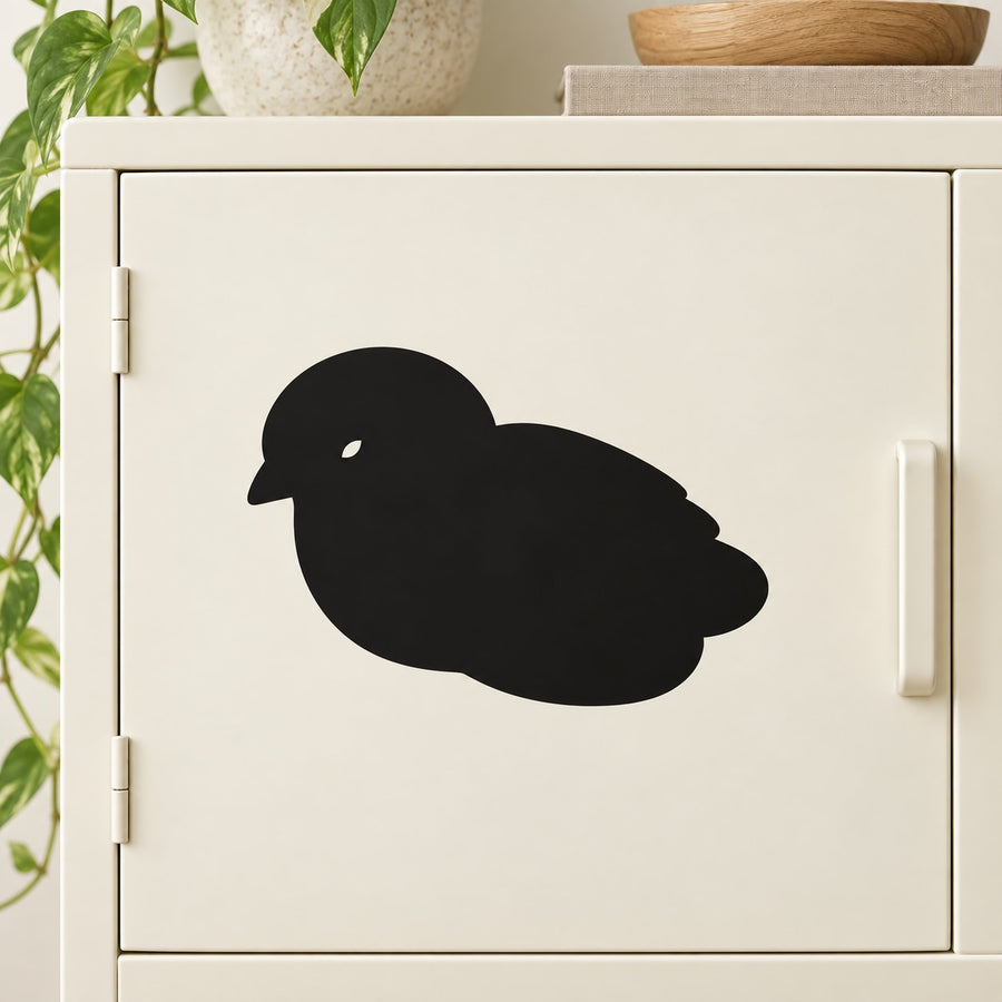 Black sitting baby chick wall decal silhouette