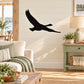 Soaring goose wall decal, black silhouette of a flying bird