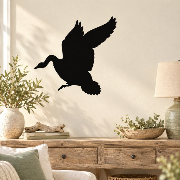 Black flying goose wall decal silhouette