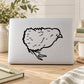 Fluffy baby chick vinyl decal with black outline illustration