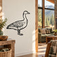 Atlantic goose wall decal, black outline line drawing on light wall