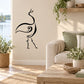 Abstract swan wall decal in black line-stroke art