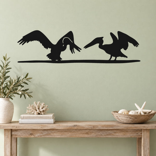 Black pelican bird silhouette vinyl wall decal