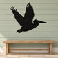 Pelican vinyl wall decal, black bird silhouette