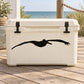 Pelican vinyl decal with black flying bird silhouette