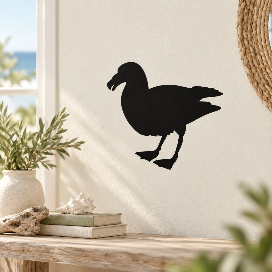 Black petrel bird standing decal on wall