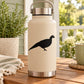 Black pheasant silhouette decal for outdoor bottles, featuring a perched bird design