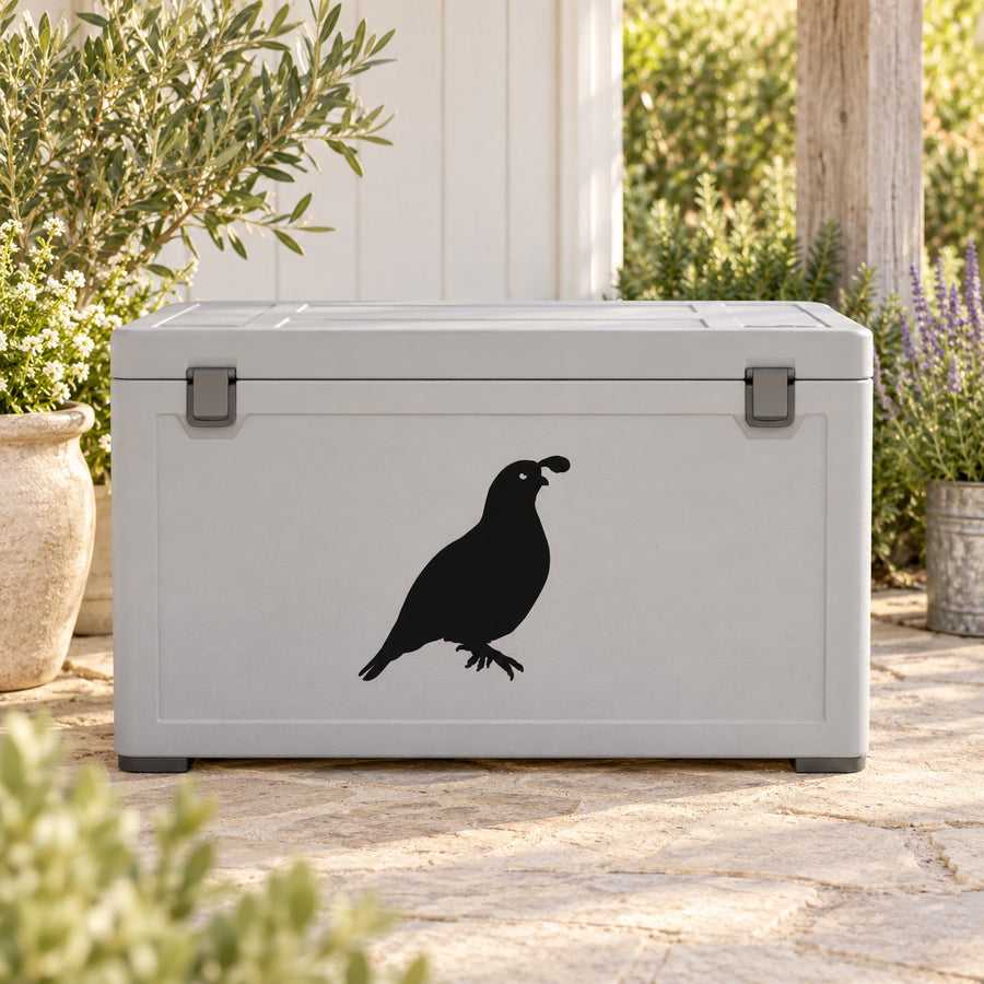 Black quail silhouette wall decal with simple profile design