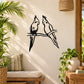 Cockatiel birds wall decal: two black outline cockatiels perched on a branch