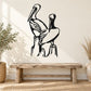 Pelican vinyl wall decal, black standing bird silhouette with drip detail