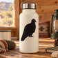 Huddled vulture decal with black bird silhouette on a cream surface
