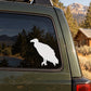 White vulture perched vinyl decal for car window