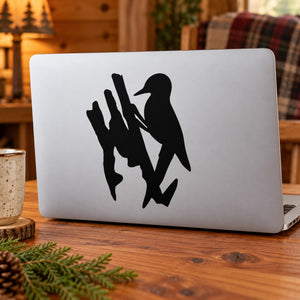 Black woodpecker silhouette decal