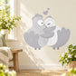 Love birds sticker: two gray birds cuddling with small heart accents