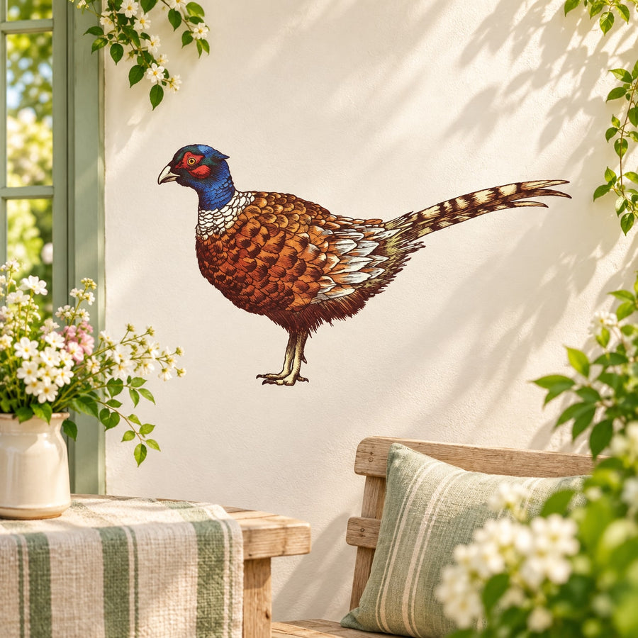 Pheasant wall sticker showing a colorful pheasant standing