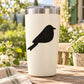 Black bird sitting silhouette decal on light backing