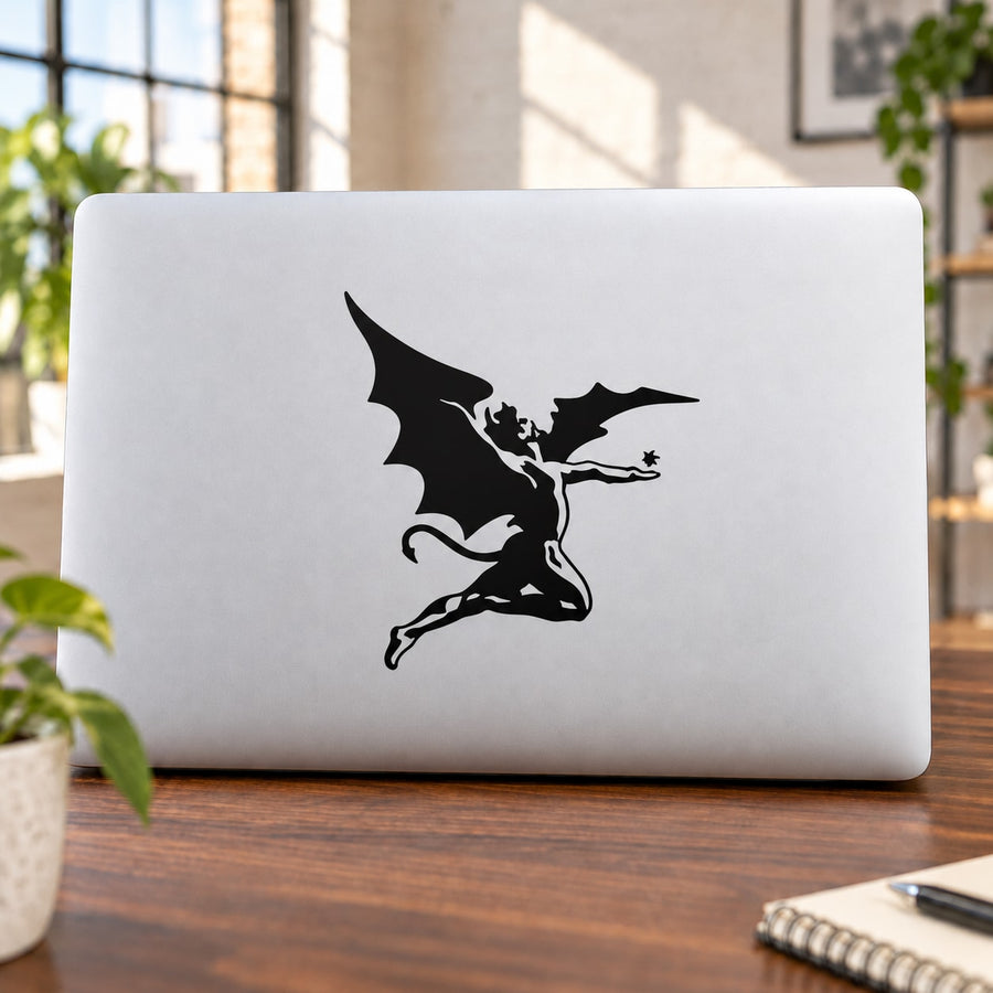 Black Sabbath Guy Decal — illustrative vinyl decal application mockup. Surrounding objects are not included.