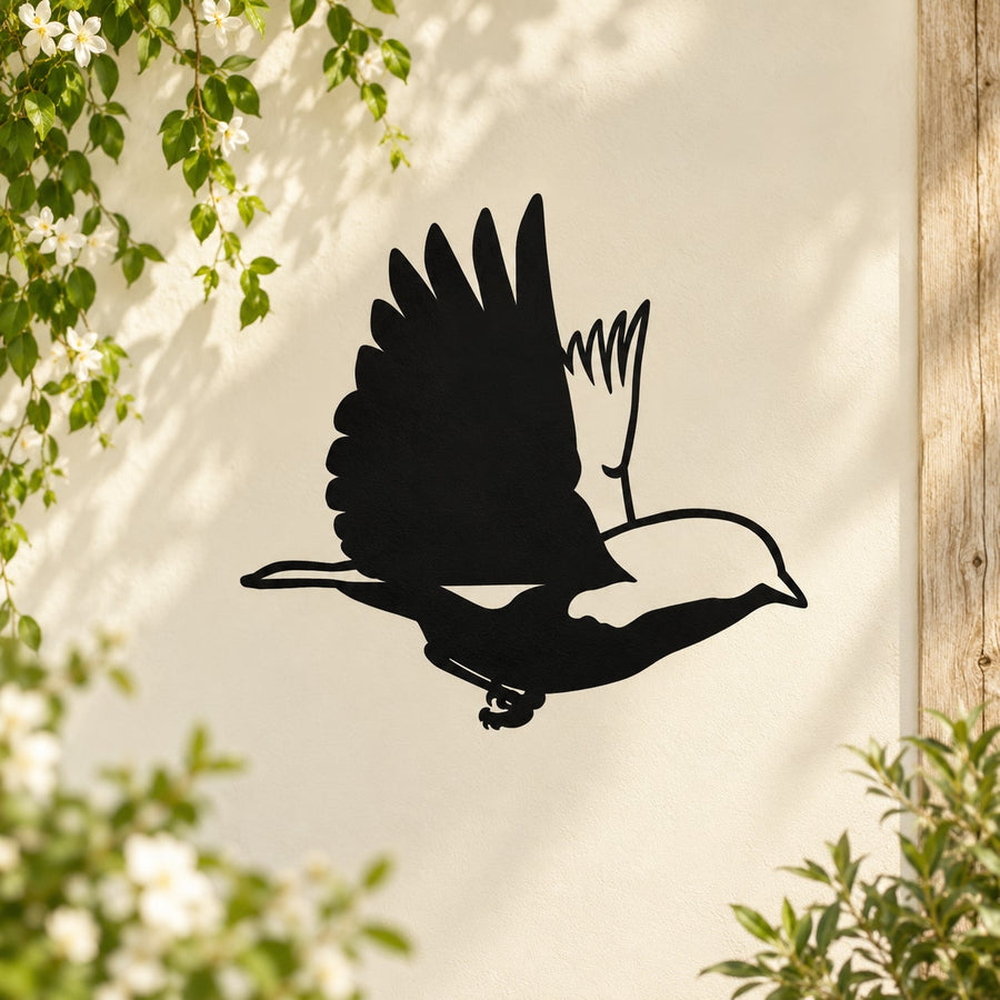 Black bird in flight wall decal silhouette