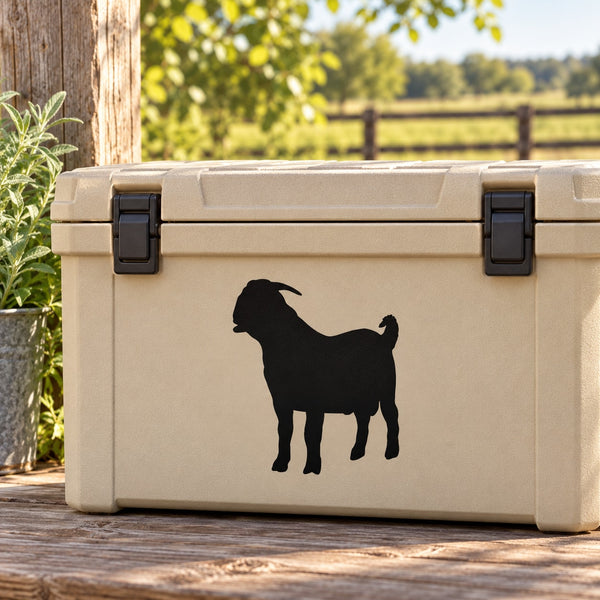 Black staring goat silhouette decal