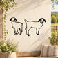 Two young goat decal silhouettes, black line art on light background