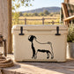 Black Boer goat silhouette decal on a light-colored surface