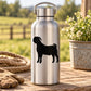 Stainless steel water bottle with black Boer goat silhouette decal