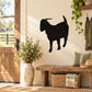 Black goat silhouette wall decal, looking down, single animal shape