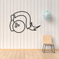 Bowling ball and pin ribbon decal, black outline bowling ball with ribbon banner