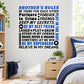 Wall decal featuring layered typography quote collage with stars, hearts, and arrows