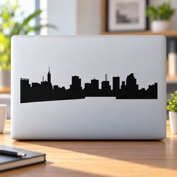 Buenos Aires skyline wall decal with black city silhouette strip